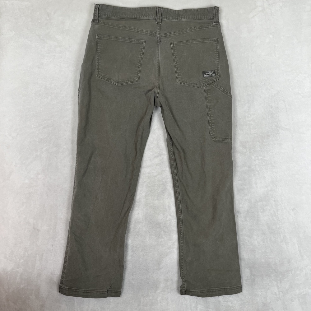 Eddie Bauer Pants Mens 34x30 Green Canvas Carpenter Classic Workwear Casual